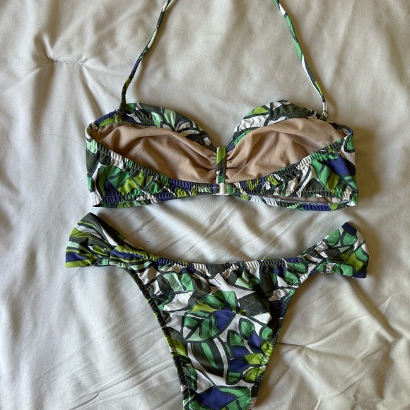 Multicolor leaf life pattern two piece bikini bathing suit - Picture 2 of 11